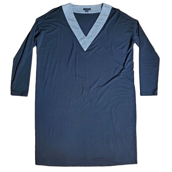 J. Jill Wearever Collection Womens Black Gray Knit V-Neck Shift Dress Petite S - Picture 1 of 8